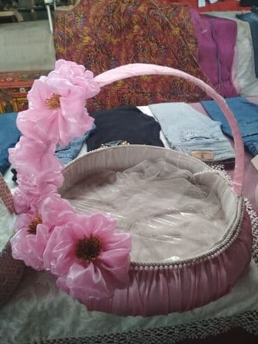 xonca şəkilləri: Bəzəkli mərasim səbətləri - Dairəvi formalı, tutacaqlı dekorativ — 2