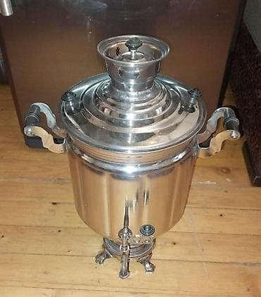 Elektronika: Klassik metal samovar - Material: parlaq paslanmayan polad/krom — 2