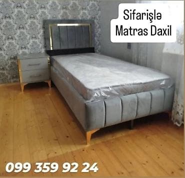 kravati: Təknəfərlik çarpayı, Matras ilə, Siyirməsiz — 1