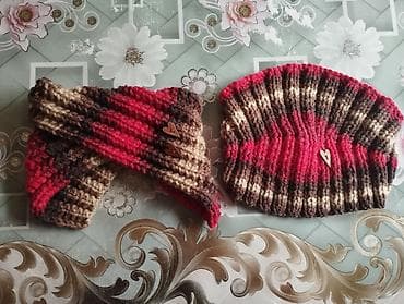 etir parfum: Qışlıq əl işi dəst – toxunma şapka və boyunluq - Model: 2 parçalı — 1