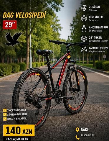 velosiped 29 saft: AKSPORT dağ velosipedi. Qiymət: 140 AZN, razılaşma olar. Ünvan — 2