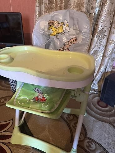 Uşaq yemək stulu - Rəng: açıq yaşıl/ağ - Yumşaq yastıqlı arxalıq — 3