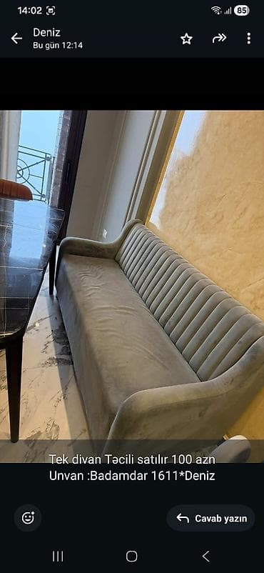 Divan, Açılmayan, Bazasız, Parça, Çatdırılma yoxdur