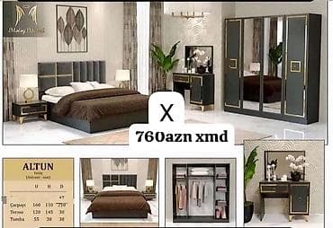 ALTUN yataq otağı dəsti (Atlantis-mat) Tərkibi: - Çarpayı – başlıqda