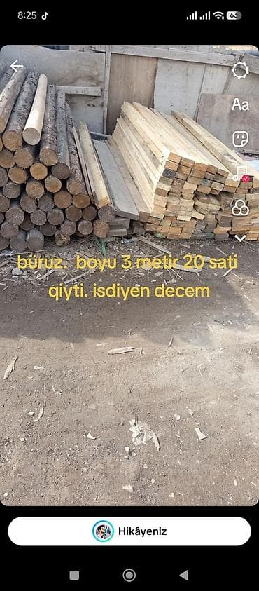 Bürüz (taxta materialı) satılır. Xüsusiyyətlər: - Uzunluq: 3 metr - — 2