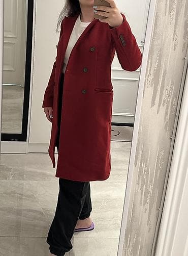 zara xs: Palto, Zara, XS, rəng - Qırmızı — 1