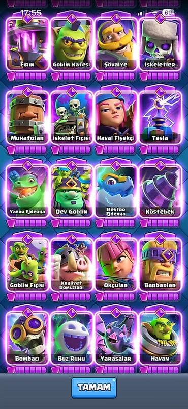 Clash Royale oyun hesabı - Kral səviyyəsi: 77 - Qızıl: 515 504 - — 2