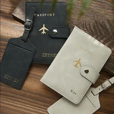 Pasport qabı və baqaj etiketləri dəsti - Material: yumşaq, dayanıqlı