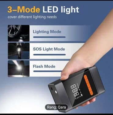 воздушный компрессор: Hava Kompresoru, Təkər Şişirici, 150PSI. Yenidən Şarj Edilən Batareya — 2