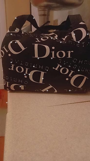 prada canta: Dior loqolu çiyin/əl çantası - Rəng: qara, üzərində iri “Dior” və — 1