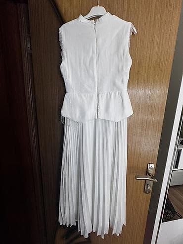 ağ paltar: Ağ rəngli zərif maxi paltar 1 defe geyinilib elciliye 40 razmer 60 — 7