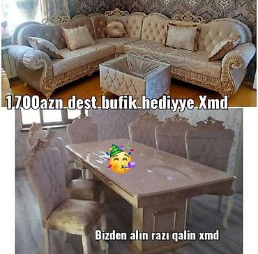 Künc divan və masa desti yeni