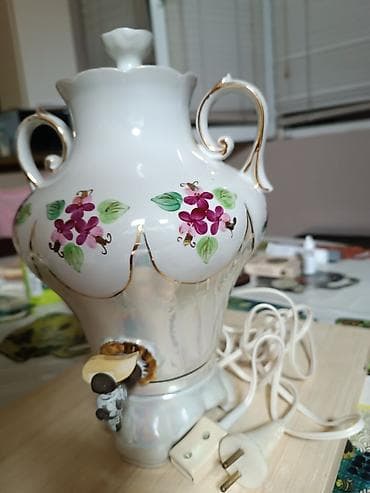 Porşelen elektrikli samovar/çay qızdırıcısı - Material: Ağ parlaq — 2