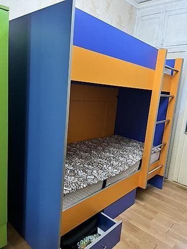 usag ucun: Oğlan və qız üçün, İşlənmiş, Çarpayı, Matras ilə, Siyirməli, MDF — 3