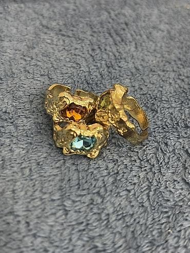 xonca desti: Qızılı rəngdə tənzimlənən üzük dəsti (3 ədəd) - Material: metal — 2