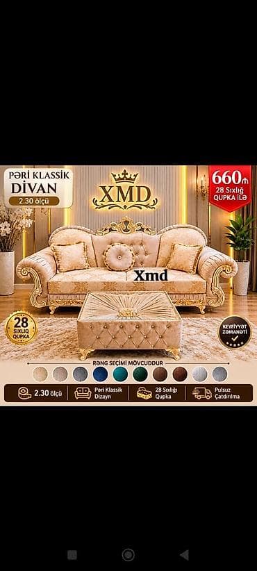 диваны б у: Məhsul: Pəri Klassik Divan – XMD - Ölçü: 2.30 m - Dizayn: klassik — 1