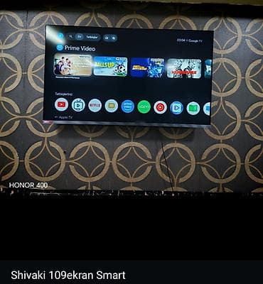 Shivaki 109 ekran. Smart tv. pultu və qutusu var. 2 aydir alinib