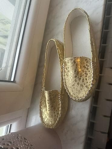 Toy paltarları və aksesuarları: Qızılı rəngli mokasin ayaqqabılar - Model: mokasin/löfler tipli - — 3