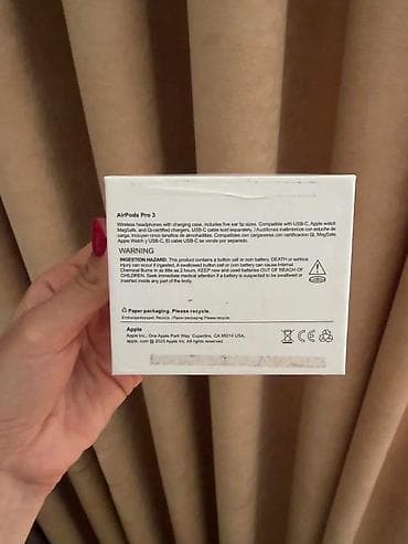 Бытовая техника: Məhsul: Simsiz qulaqcıq – AirPods Pro 3 təzə pakovka. Baha alınlb 85 — 2