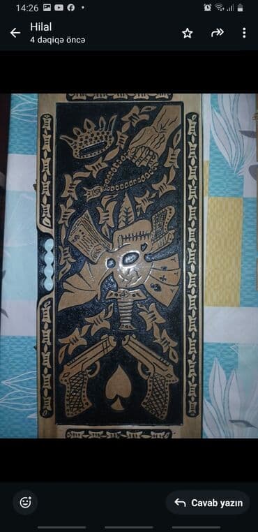 nerd taxta sekilleri: Taxta nərd dəsti – əl işı oyma və rəsmli - Material: bərk ağac — 2