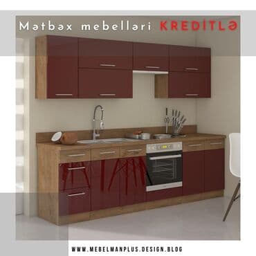metbex mebeli gence: Sifarişlə mətbəx dəsti, Özü çəkən petlələr, Mat laminat, Kredit var, Pulsuz çatdırılma — 12