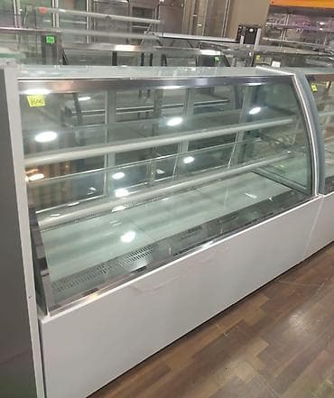 meyve vitrinleri: Şüşə vitrinli soyuducu piştaxta - Geniş ön şüşə vitrin və yan şüşə — 1