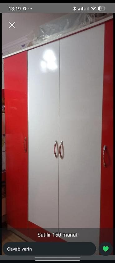 qab iskafi: 4 qapılı, Rəngli, Digər material, Açılan, Düz dolab — 2