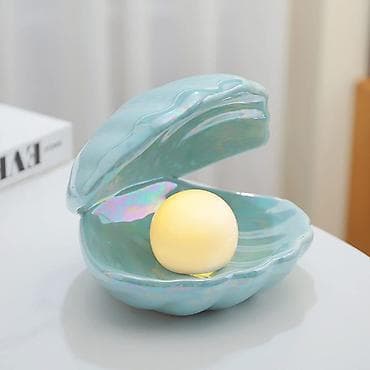 İnci İşıqlı İstiridye Masa Lampası - Dizayn: İstiridye qabığında inci lalafo.az -da İnci İşıqlı İstiridye Masa Lampası - Dizayn: İstiridye qabığında inci