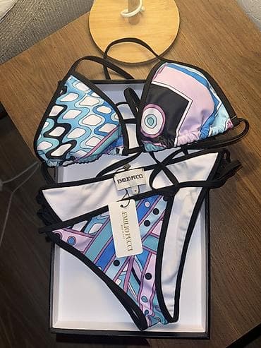 Uşaq arabaları: Emilio Pucci üçbucaq kəsimli bikini dəsti - Ölçü: Etiketdə M amma — 1