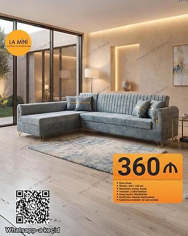 divan mini: Künc divan, Açılan, Bazalı, Şəhərdaxili pulsuz çatdırılma — 1