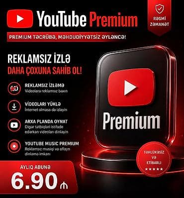 YouTube Premium – reklamsız və sərhədsiz əyləncə! Xüsusiyyətlər: - — 1