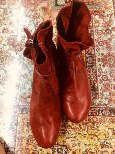 kişi üçün qırmızı çəkmələr: Qısaboğaz, Ölçü: 40.5, rəng - Qara, Yeni — 4