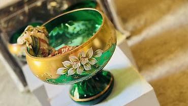 ikinc el: Tel:099-597-75-75 Bohemia kristal Şüşə dekorativ meyvə qabı - — 2