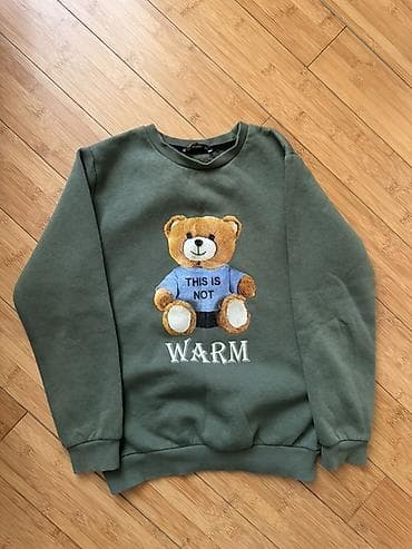 rezin botinkalar: Uşaq sviteri (sweatshirt) - Rəng: zeytun-yaşıl - Üzərində plyuş — 2