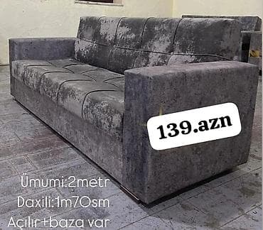 Məhsul: Açılan divan, baza ilə Xüsusiyyətlər: - Ümumi ölçü: 2 metr -