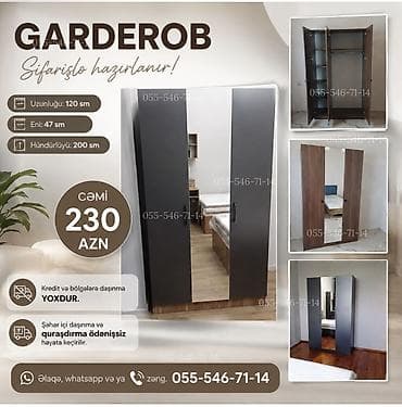 Garderob – sifarişlə hazırlanır - Ölçülər: uzunluğu 120 sm, eni 47 lalafo.az -da Garderob – sifarişlə hazırlanır - Ölçülər: uzunluğu 120 sm, eni 47