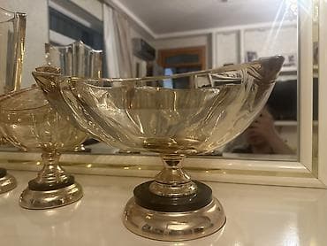 xonca konfetleri: Şüşə dekor dəsti - Tərkib: 5 parçadan ibarət masa üstü dekor dəsti — 3