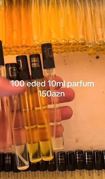 100 ədəd 10 ml sprey parfum seti - Həcm: hər flakon 10 ml - Format