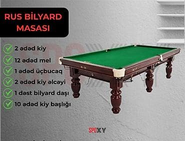 Спортивные игры: Rus və Amerkanka Mərmər Bilyard Masası – Premium Keyfiyyət Yüksək — 1