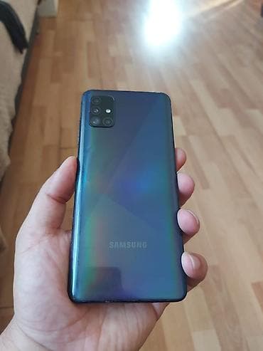 Samsung Galaxy A51, 64 ГБ, цвет - Синий, Сенсорный, Отпечаток пальца, Две SIM карты — 1