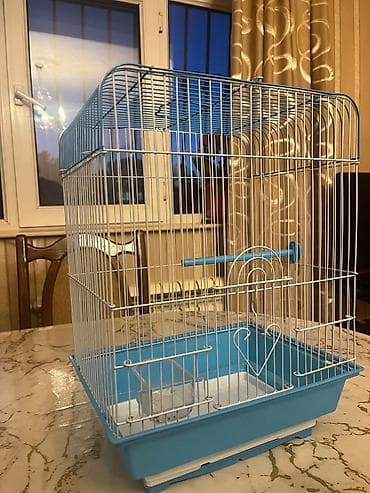 qefes: Quş qəfəsi – kiçik və orta ölçülü ev quşları üçün - Rəng: mavi — 2