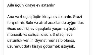 era residence: Ailə üçün kirayə ev axtarılır. Ana və 4 uşaq üçün yaşayışa uyğun — 1