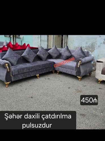 mətbəx ucun divan: Künc divan, Yeni, Açılan, Bazalı, Parça, Pulsuz çatdırılma — 1