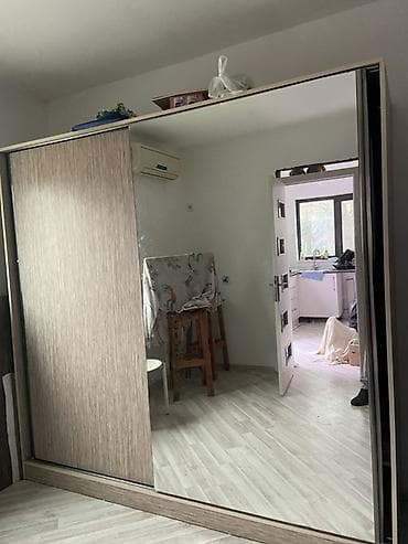 2 qapılı, Güzgülü, Bej, Taxta, Kupe, Düz dolab