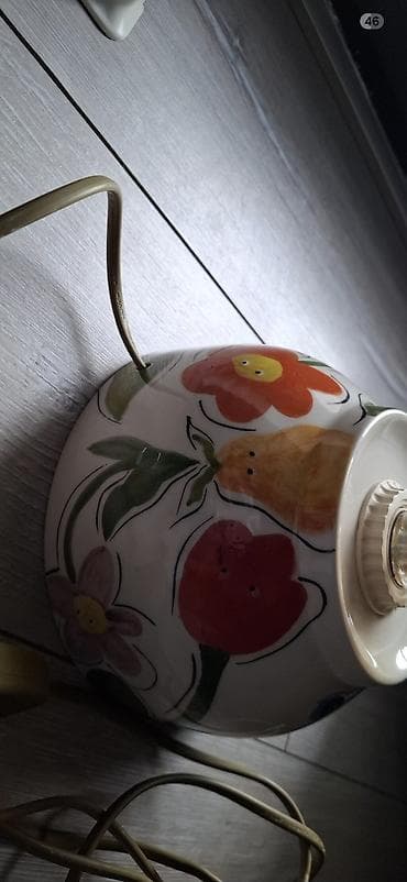 stolüstü işıq: Keramik masa lampası – vintaj üslubda - Material: Parlaqlıqla — 2