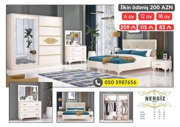 avanqart mebeller: 2 təknəfərlik çarpayı, Dolab, Termo, 2 tumba, Azərbaycan, Yeni — 17