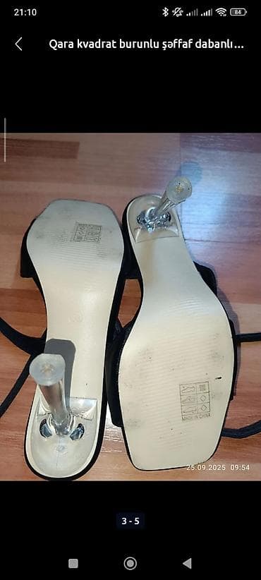 Босоножки, сандалии, шлепанцы: Qadın sandaleti - Ölçü: 38 - Rəng: qara - Model: incə kəmərli, önü — 4