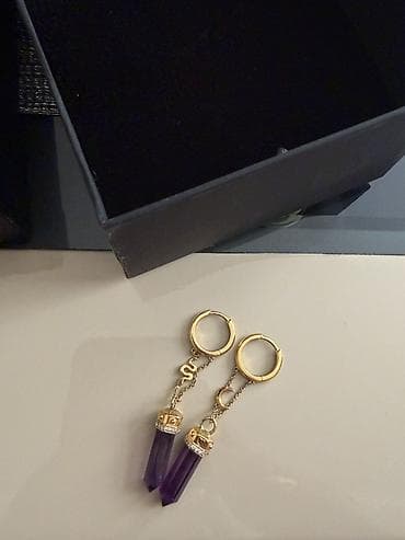 Бижутерия: Thomas Sabo sırğalar – ametist bəzəkli, 925 əyyarlı gümüş qızılı — 3