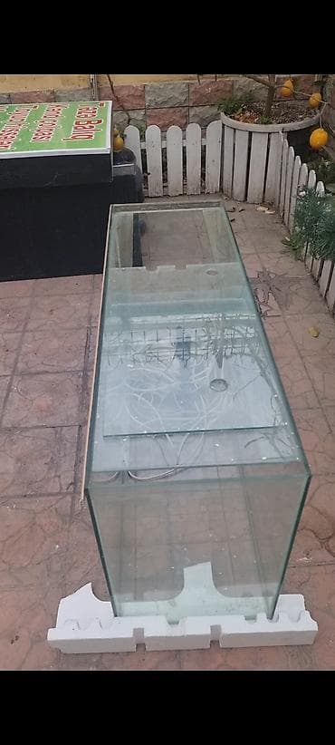 akvar: Şüşə akvarium komplekti - Material: qalın şüşə panellər, kənarlarda — 3