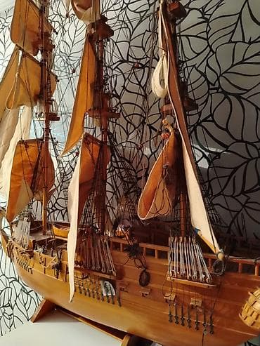Gəmi modelləri: Böyük ölçülü əl işi yelkənli gəmi maketi - Material: keyfiyyətli ağac — 2